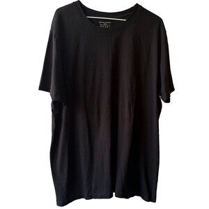 Qualfort Men's Black Crew Neck Short Sleeve Viscose Cotton Knit T-Shirt 2XL